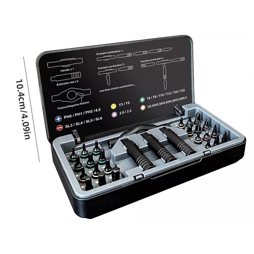 Professional Ratchet Screwdriver Kit Includes 24Pieces Alloy 2
