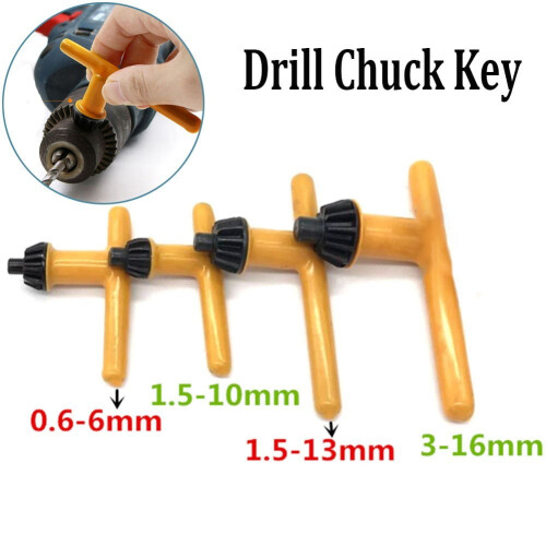 Drill Chuck Key Universal Replacement Tools DIY 6/10/13/16mm Drill Bits 2