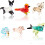 Small Glass Animal Figurines for Home Decor 6 Pcs 8