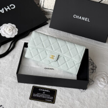 CHANEL Classic Flap Long Wallet | Caviar Leather Zip Around Wallet A0241