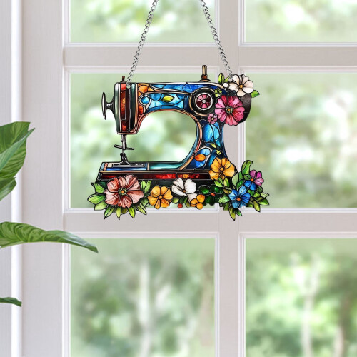 Acrylic Sewing Machine Pendant Decorative Flat 1