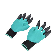 Gartenhandschuhe mit Plastik-Kralle, Grün-Schwarz, 250120 mm