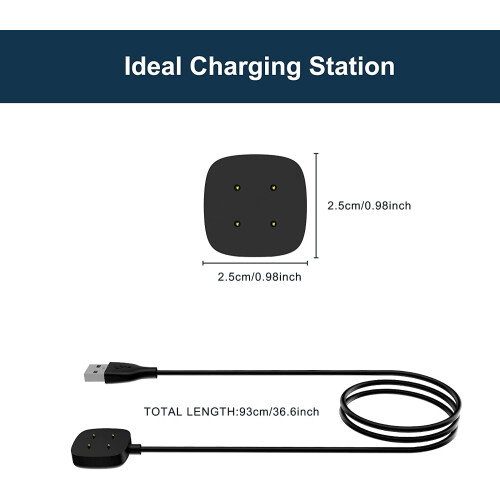 2-Pack 3.3ft USB Charging Cable Compatible with Fitbit Sense & Versa 3 1