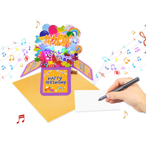 Tabletop Greeting Card With LED Function Handcrafted Anniversary & Birthday Decor 2