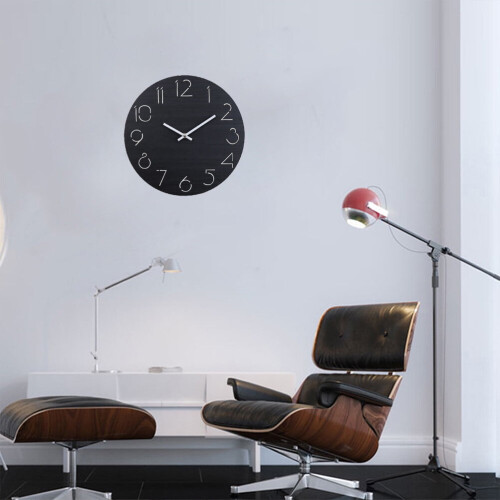 Wall Clock for Living Room Quartz Black 1Pcs Simple and Functional 2