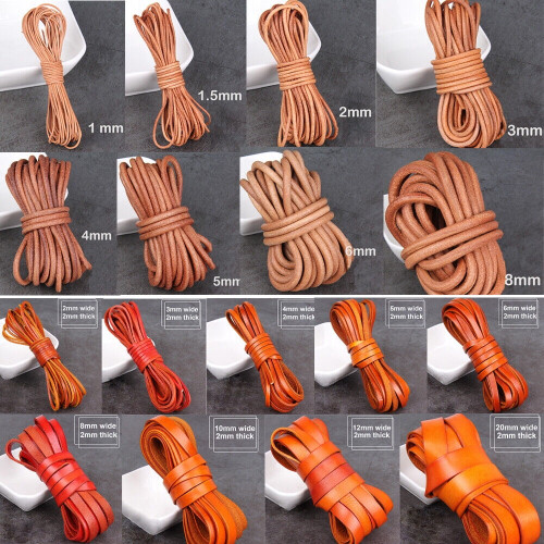 Cow Leather Cord 5m Natural Colour 2