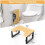 (White)Portable Folding Toilet Stool Adjustable Height Bathroom Step Stool Non-Slip Shower Footstool 4