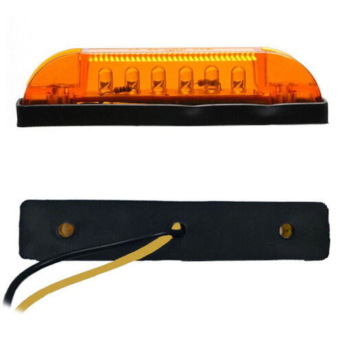 2X luz led âmbar de 4 polegadas 12v selada para luzes de barra utilitária 6led rv  marinho 1