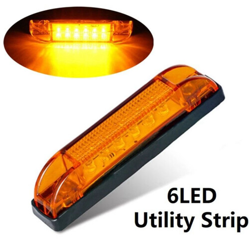 2X luz led âmbar de 4 polegadas 12v selada para luzes de barra utilitária 6led rv  marinho 2