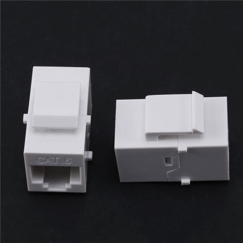 100Pcs RJ45 Connector  Jack Cat6 Extension Coupler Ethernet Network LAN Cat 6 Coupler Jacks Extend Adapter,White 2