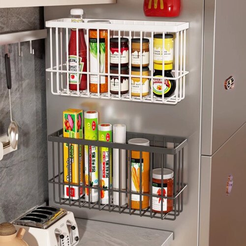 Kitchen rack, refrigerator side magnetic fresh-keeping bag storage box side storage plastic wrap paper storage rack 2