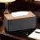 Rectangular PU Leather Tissue Box Napkin Holder for Home, Heightened Napkin Box with Leather Craftsmanship Oversized (Black) 5