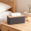 Rectangular PU Leather Tissue Box Napkin Holder for Home, Heightened Napkin Box with Leather Craftsmanship Oversized (Black) 6