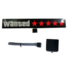 Windshield Electric 5Stars Wanted Car LED Window Stickers Red Light for JDM Glow Panel Decoration Accessories