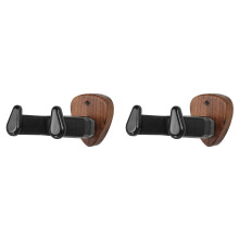 2X Wall Mount Guitar Hanger Holder Walnut Hook Ukulele Electric Guitar Bass Universal Bracket Adjustable Display Stand