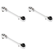 3X 1/4 Inch Double Ended Quick Socket Ratchet Wrench Rod Screwdriver Bit Tool Contain Ratchet Handle Wrench Tool