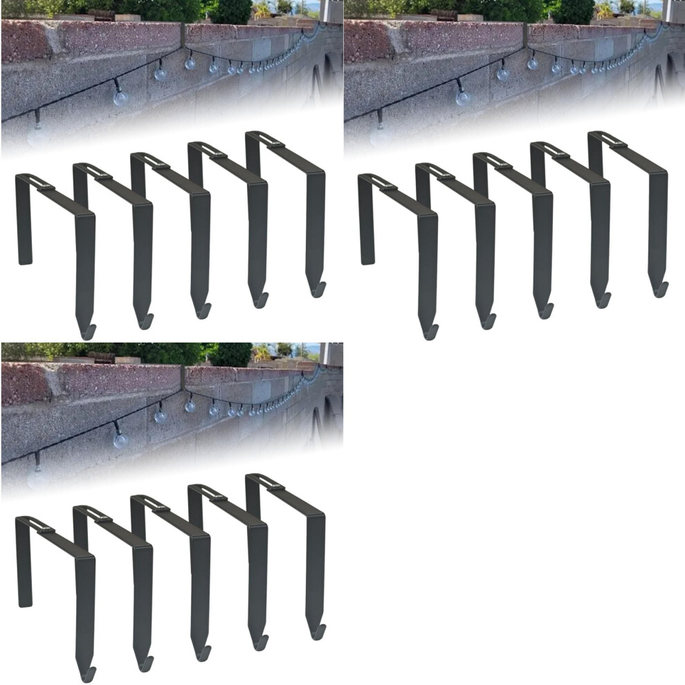 Adjustable Outdoor Light String Hooks For 3.2-6 Inch Concrete Cinder Block Wall And Fences, 15 Pcs String Light Hangers 6034129054105