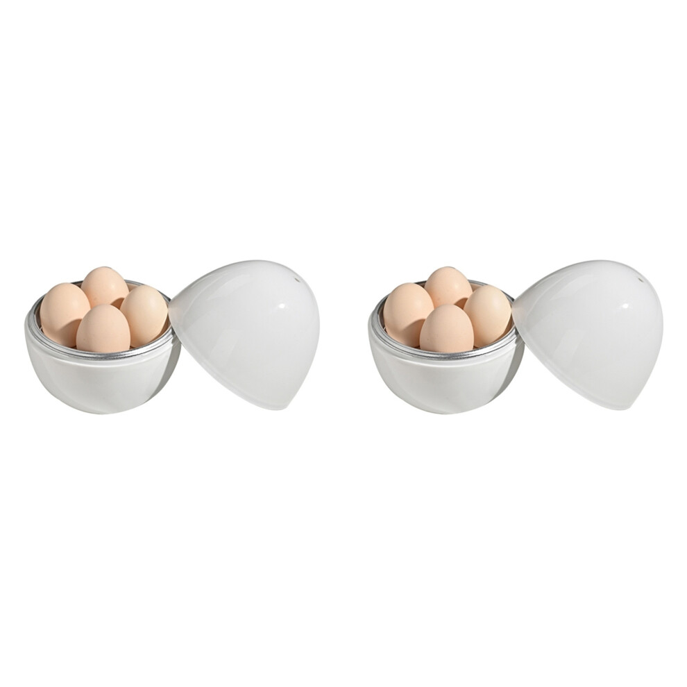 2X Microwave Egg Boiler Quick 5-Minute Cooker For Hard Or Soft Boiled Eggs Steams To 4 Eggs Multi-Use Steamer 4711448338186