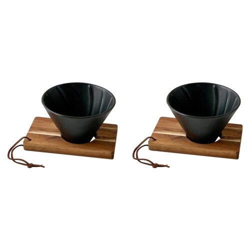 2X Pour over Coffee Filter  Funnel Cup Ceramic Pour over Coffee Dripper Coffee Maker Reusable Coffee Filter