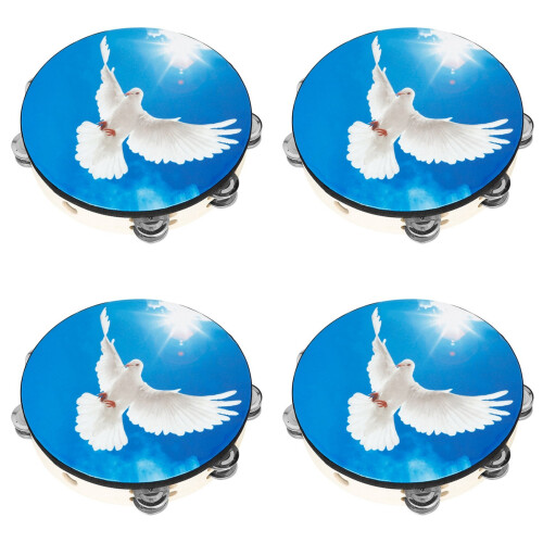 4pcs 10 Inch Peace  Double Layer Hand Tambourine