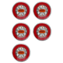 5X LED Ronde 4 en 1 Feu Arrière de Camion 12-24V Clignotant Arrière Dynamique Feu Stop Arrière Convient pour Remorque Camion RV