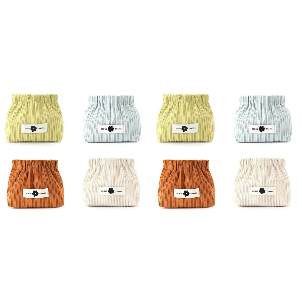 8X Corduroy Elastic Hair Tie Organizer, Portable Travel Corduroy Elastic Storage Bag,Corduroy Lipstick Bag