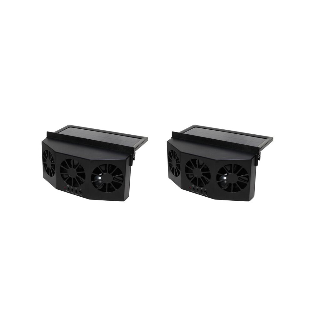 2X Car Ventilation Fan Solar Charging Car Fan Heater Fan For Car Window Cooling Artifact Car Exhaust Fan Black 4713349812819