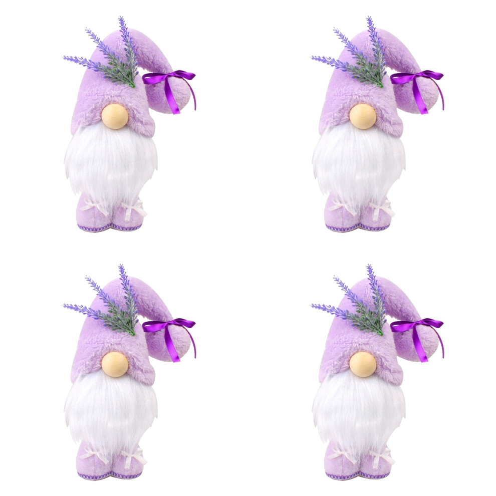 Semoic Lavender 4X Swedish Gnomes Decoration For Home Pastel Spring Summer Tiered Tray Plush Decor Nordic Dwarf