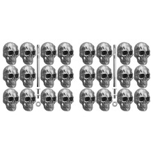 24Pcs Skull Rivets Buttons Stud Goth Mental Conchos Pins for Leather , Leather Belts, Shoes, Bags, Fabric A