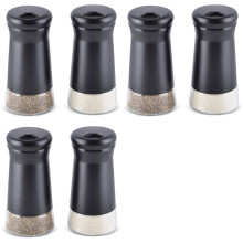 Pepper Shakers with Adjustable Pour Holes Elegant Stainless Steel Salt and Pepper Dispenser Perfect for Sea Salts 6Pcs