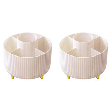 2X Make-Upborstelhouder-Organizer, 360 Roterende Potlood-Pennenhouderbeker, Bureauaccessoires, Make-Upborstelbeker met 5 Sleuven