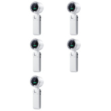 5X Handheld Turbo Fan, 5 Gear Wind, Battery Operated, to 12 Working Hours, Hand Fan with Air Turbo Tech White