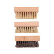 Small Shoe Cleaning Brush Set of 3 Brushes with Nylon, Boar and Horsehair Bristles,for Leather,Suede,Canvas,Textile,Bags