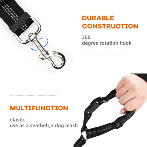 XUKEY Clip per cintura di sicurezza per auto per cani e gatti, regolabili, per viaggi e sicurezza. 1