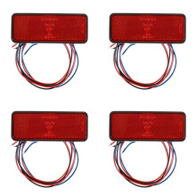 4X LED Reflecteur Arriere Rouge Queue Frein Arret pour Camionnette Remorque SUV Moto
