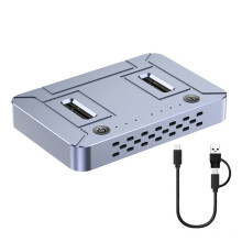 Dual-Bay M.2 NVME NGFF SSD Clone Docking Station 20Gbps USB3.2 GEN2 Type C OFFline Cloner Duplicator NVME PCIE Behuizing