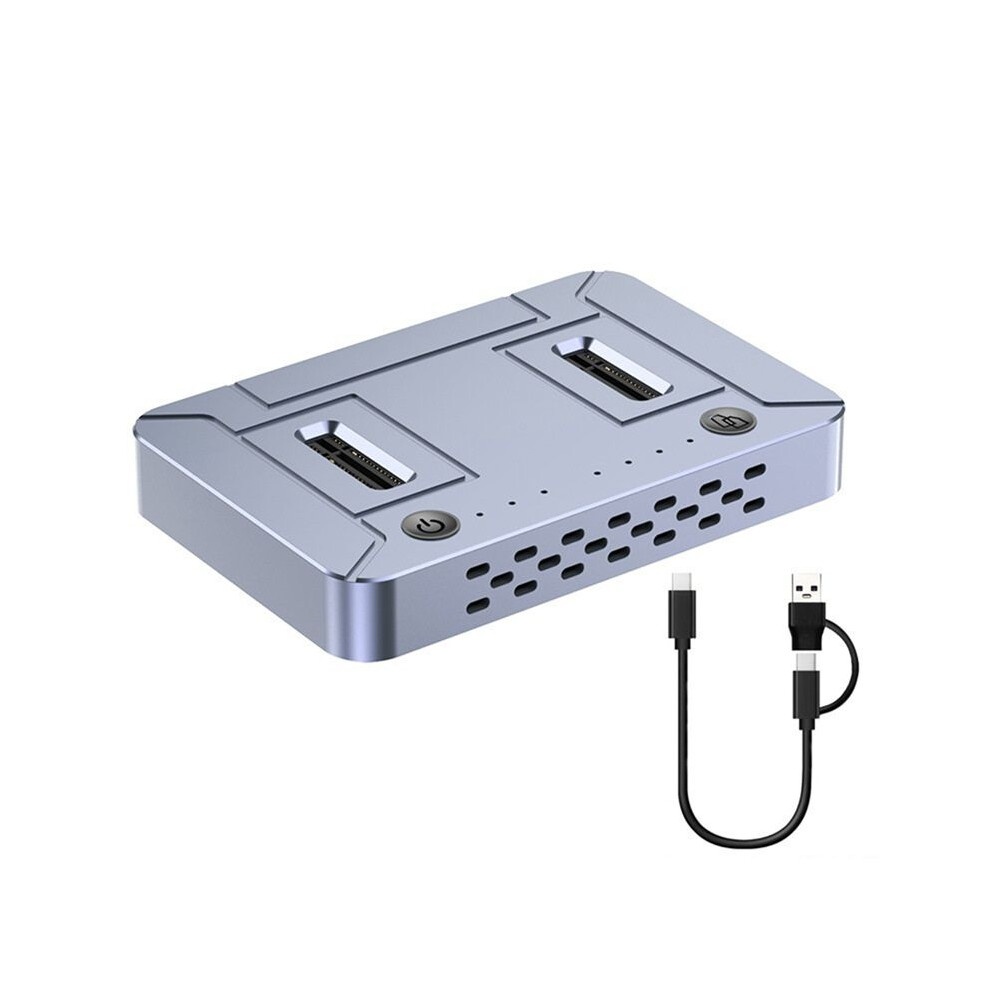 Dual-Bay M.2 Nvme Ngff Ssd Clone Docking Station 20Gbps Usb3.2 Gen2 Type C Offline Cloner Duplicator Nvme Pcie Enclosure 6033009927492