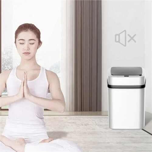 2X  Trash Kitchen Bathroom Recycling Automatic Sensor Dustbin Electric Waste Bin Waterproof Wastebasket for 13L