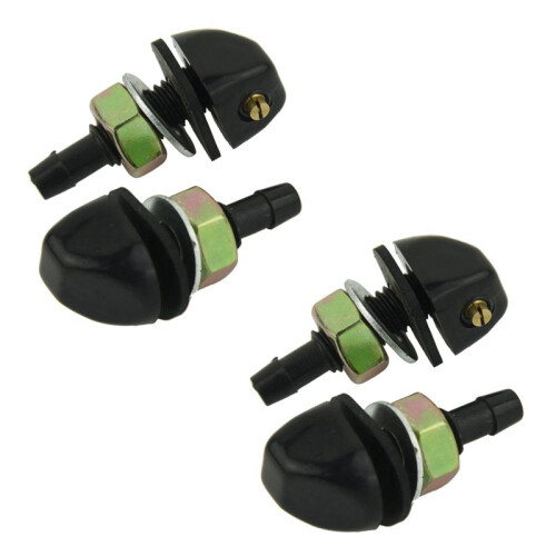 4 Pcs Black Plastic Car Front Window Windshield Washer Spray Nozzle for  Pair