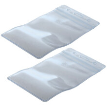 100 Pcs Clear Plastic Vertical Name Tag Badge ID Card Holders