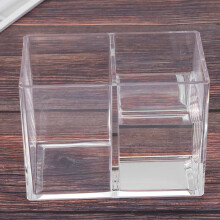 2X Clear Acrylic Makeup Brush Holder Pen Pencil Cup Holder Cosmetic Case Desktop Stationery Organizer Compartments