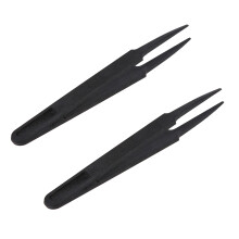 2X Schwarz Kunststoff Anti Statik Pinzette Reparatur Werkzeug