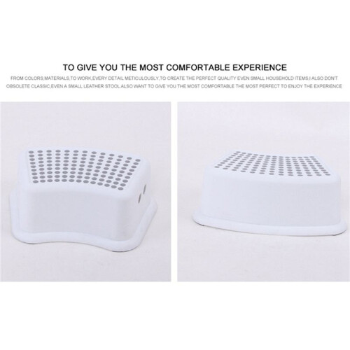 2X Plastic Non-Slip Chair Children's Stackable Step Stool Assistant Assistant Kitchen Bathroom Toilet Chair(Grey) 2