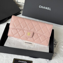 CHANEL Classic Flap Long Wallet | Caviar Leather Zip Around Wallet A0241