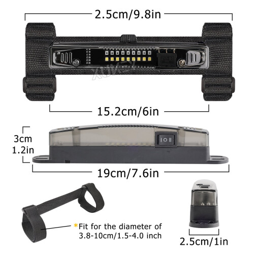 UTV Dome Light Roll Bar Mount LED Interior Lamp White Red 1
