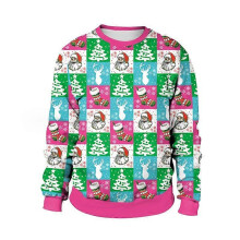 (L,SB102-008)Unisex Ugly Christmas Sweatshirt Funny Design Pullover Sweater for Xmas Holiday Party 2023