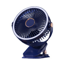 USB Rechargeable Fan Dormitory Clip- Type Portable Desk Fan 360 Degree Rotation Adjustable Fan with LED Light C