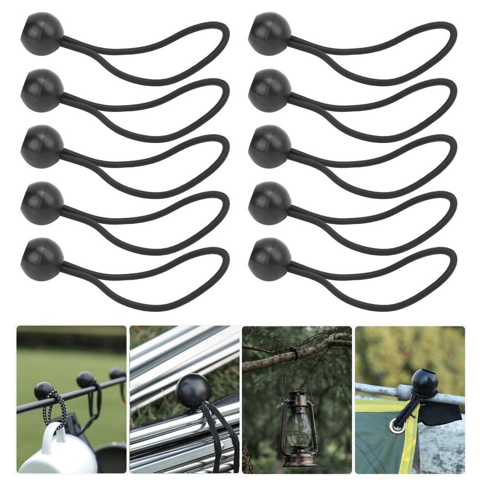 10Pcs Black Elastic Rope Tent Fixing Clips, 150Mm 8401390782095