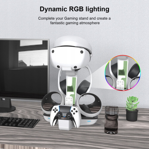 Βάση φόρτισης για PS VR2, σταθμός φόρτισης χειριστηρίου με ενδεικτική λυχνία για 2