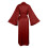 Robe de manga comprida com lapela elegante e cinto para usar em casa. 6